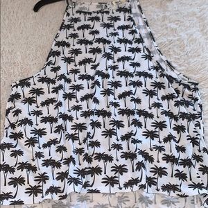 White shirt with black palm trees